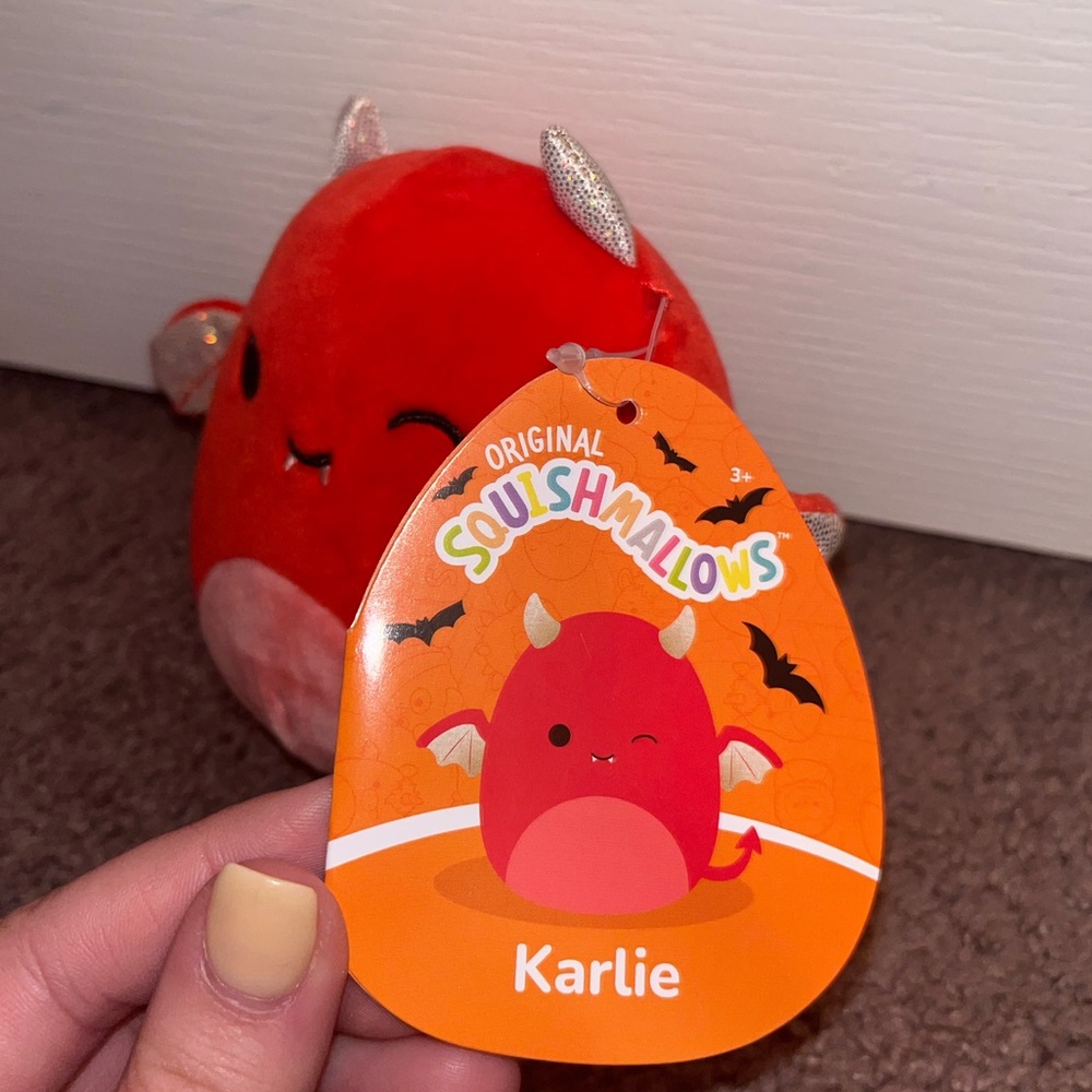 Karlie squishmallow (red devil bat)